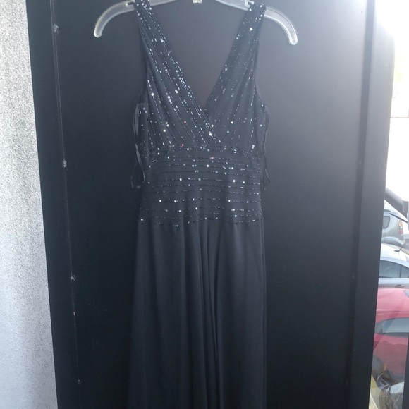 NWT Black Beaded Silk Maxi - Picture 5 of 5